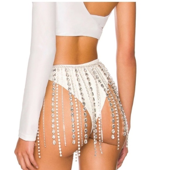 Camila Coelho Penny Skirt in Silver NWT - Picture 2 of 6